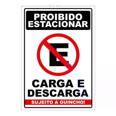 Imagem de Adesivo Proibido Estacionar Carga E Descarga Sujeito A Guincho Cor Vermelho