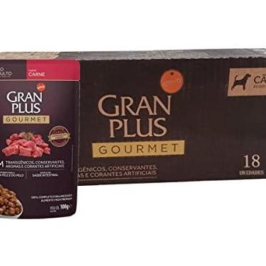 Imagem de GRANPLUS SACHÊ GOURMET CAO ADULTO CARNE 100g - pack com 18 unidades
