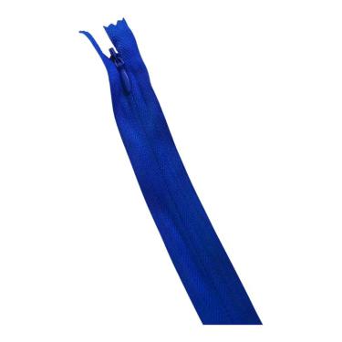 Imagem de Kit 50 Zíper Invisível 40cm Nylon Saia Almofada Costura Cor:Azul Royal