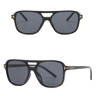 Imagem de Óculos de Sol Estilo Retrô Unissex Modelo Aviador - Ideal para o uso noturno e dias nublados - Proteção Uv400 (Preto-Preto)