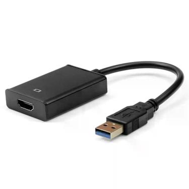 Imagem de Cabo Adaptador Plus Cable, USB 3.0 Macho para HDMI Fêmea, 15cm, Preto 