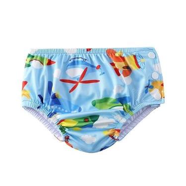 Imagem de Acqua di Mare Sunga com Fralda de Piscina Reutilizável Bebê Menino 6 a 24 meses (Azul Aviões, 24 meses)