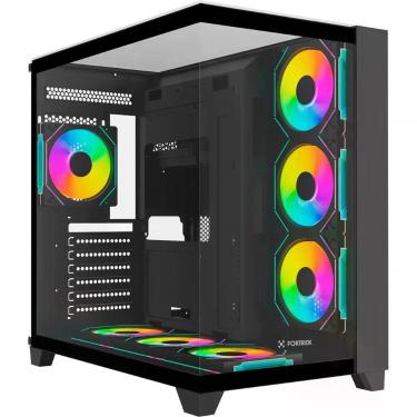Imagem de Gabinete Gamer Clarity Full Glass Aquario ATX M-ATX Aco Vidro Temperado Preto Fortrek