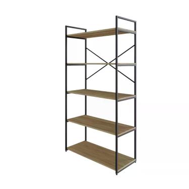 Imagem de Estante C/05 Prateleiras 152x80x33cm Yon Vermont Oak/est.preta Vermont Oak/est.preta