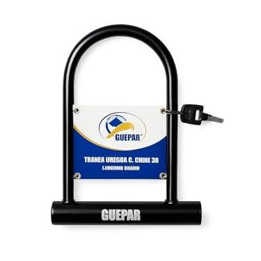 Imagem de CADEADO COM CHAVE bicicleta U-LOCK RIGIDA tranca anti furto moto proteção reforçado 19.5Cmx24.5Cm
