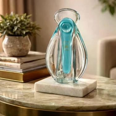 Imagem de Santa Cristal Murano Az Pacifico P Cristais São Marcos Com Base