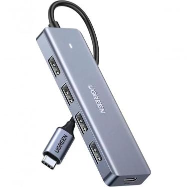 Imagem de Hub USB-C CM219 4 Portas USB 3.0 5 Gbps Plug And Play Cinza Espacial Ugreen