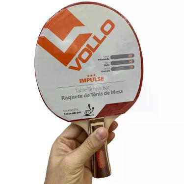 Imagem de Raquete Tenis Mesa Vollo VT604 Impulse Aprovada ITTF Preto e Vermelho 