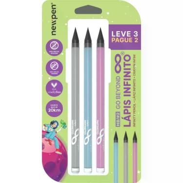 Imagem de Lapis Preto Redondo Infinito HB Basic L3P2 3CORES BL.C/03 - Newpen