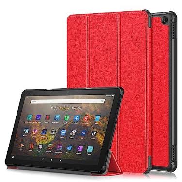 Imagem de Capa protetora para tablet Capa para Kindle Fire HD10 2023 Capa para tablet inteligente com dobra tripla, capa ultrafina e leve com suporte, capa rígida para PC, capa folio traseira, capa para tablet