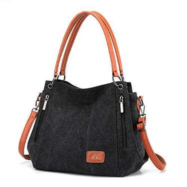 Imagem de Bolsas de mão e ombro femininas bolsa leve para uso diário bolsas femininas Preto