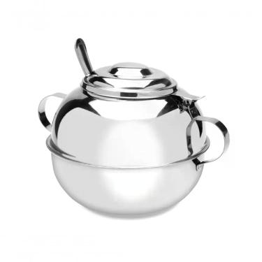 Imagem de Açucareiro Aço Inox Com Tampa E Colher 500g Ravinox 000411