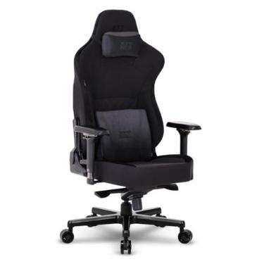 Imagem de Cadeira Gamer DT3 Royce, ergonomica e confortável em Tecido DT3 Techsoft™, espuma injetada, estrutura reforçada em aço tubular, braços 4D+, suporta até 180kg e altura máx. de 2,10m(Cool Black)