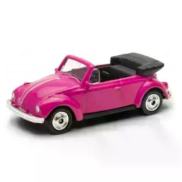 Imagem de Miniatura Volkswagen Fusca Conversível Rosa 1/64 - Welly