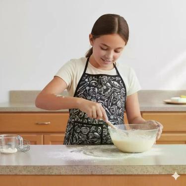 Imagem de Avental Infantil de Cozinha Estampado Impermeável Juvenil Kids COR:BRA