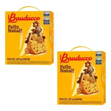 Imagem de Kit 2 Cesta De Natal Bauducco Pequena 15 Itens Presente