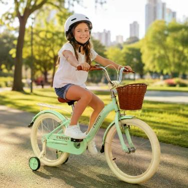 Imagem de Bicicleta Infantil Sweet Aro 20 5 a 8 Anos V-Brake Rodinhas Cesta Garupa Verde