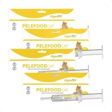 Imagem de Combo 4 PeleFood Cat Suplemento Organnact - Seringa 34g