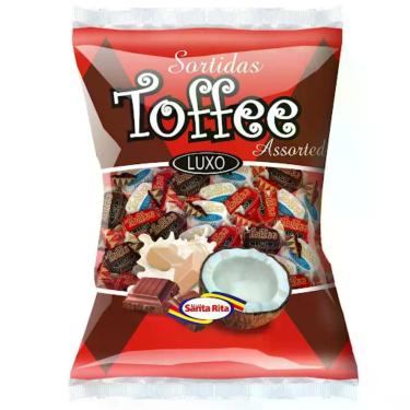 Imagem de Bala Toffee Sortida Luxo Santa Rita Mastigável Leite Chocolate Coco 50