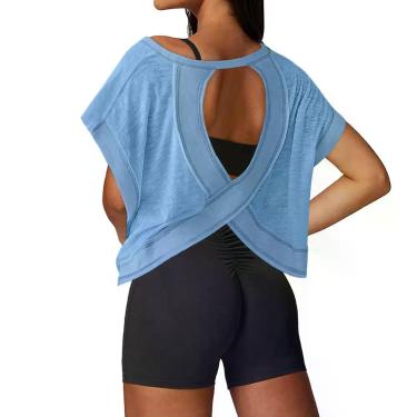 Imagem de Camiseta Cropped de Treino Feminina UNIANKIYA com Costas Abertas