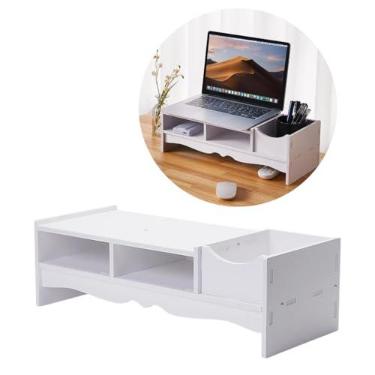 Imagem de Suporte para Monitor em MDF, Elevador para Tela de Computador, Base Para Monitor, Stand Desk, Home Office, Gamer, Suporte Organizador, Suporte Para Notebook
