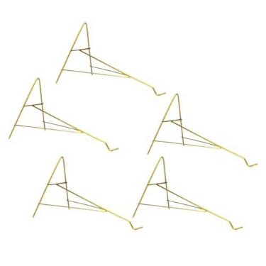 Imagem de Kit 5 Suporte de Vaso Mão Francesa Arabesco Para Pendurar Planta Na Parede De Metal Dourado Tipo A de Luxo Resistente