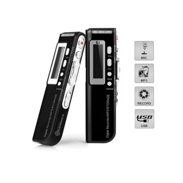 Imagem de Mini Gravador Profissional De Voz Digital Espião Com Display 8Gb - Fam