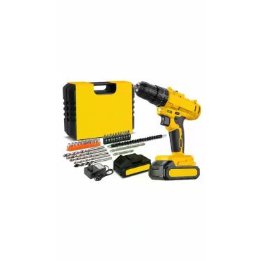 Imagem de Furadeira Parafusadeira Impacto 21V Bateria Kit Profiss - Congratulati