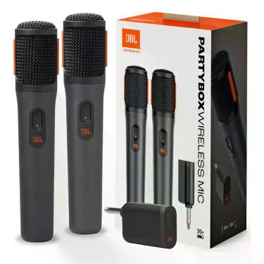 Imagem de 2 Microfones Sem Fio Jbl Partybox Profissional Duplo Dinâmico Recarreg