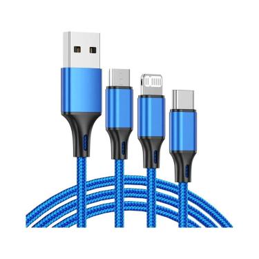 Imagem de Cabo USB 3 Em 1 Para Carregamento Rápido Tipo C Micro 3A Cabo De Dados