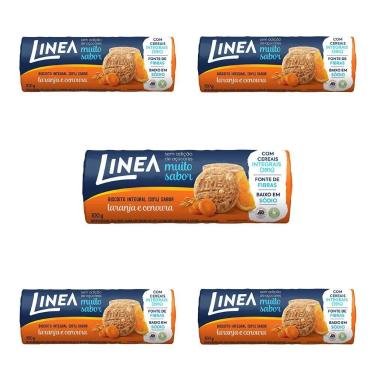 Imagem de Biscoito Integral Linea Laranja e Cenoura Kit 5 Pacotes 100g