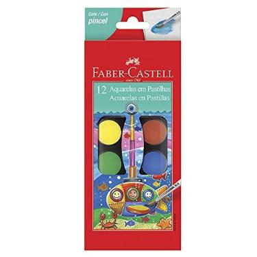 Imagem de Pastilha de Aquarela Estojo com 12 Cores, Faber-Castell, 19.0012, Multicor