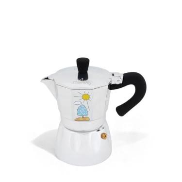 Imagem de Any Morning Cafeteira de fogão, cafeteira moka, cafeteira italiana, cafeteira de café, panelas de moca de alumínio, 6 xícaras de cafeteira, 227 g, 240 ml, 6 xícaras (prata, preto)
