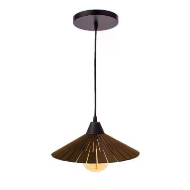 Imagem de Luminária Teto Lustre Pendente Balcão Cozinha Sala Mdf Cabo Cor:chocolate