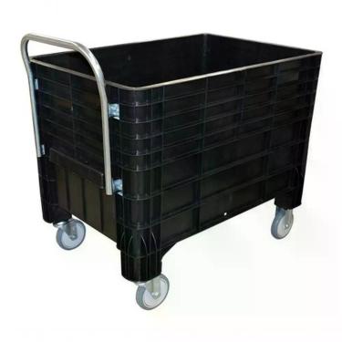 Imagem de Carro Caixa para Condomínio 1030 para Transporte de Materiais 372L com Rodas 6 POL e Alça Preta Higipack