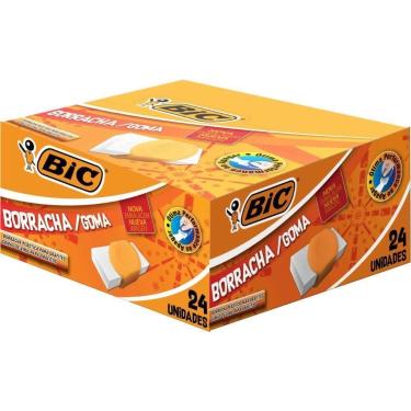 Imagem de Borracha Branca Capa Plastica Laranja - BIC