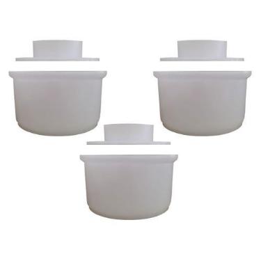 Imagem de 3 Formas Queijo Minas Padrão Mp1000 Prensador Baixo Injesul, Branco