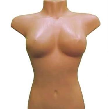 Imagem de Manequim Busto Feminino Meio Corpo em Plástico, 53 cm Altura x 43 cm Largura x 22 cm Profundidade