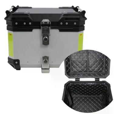 Imagem de Bauleto Alumínio Moto 45L Universal Com Base Forrado Space - Atrox