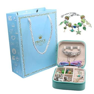 Imagem de RIPTEADRY Kit de fabricação de pulseiras com pingentes, 66 peças, conjunto de joias para meninas com berloques e pingentes | Caixa de presente para joias para meninas, adolescentes e crianças