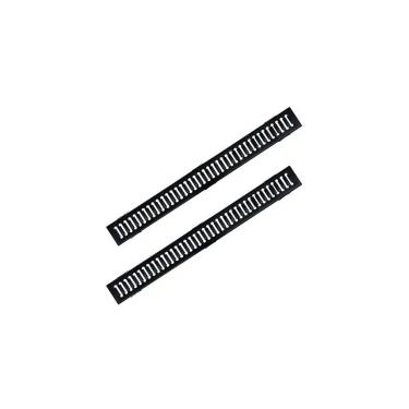 Imagem de Kit Ralo Grelha e Caixilho GEP004X2OM Escoamento Eficiente Resistente Aço Galvanizado Preto Ouro Minas 10x100CM