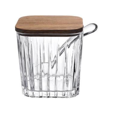 Imagem de Açucareiro Saleiro De Cristal Montecarlo C/ Tampa Colher 9cm - Hauskra