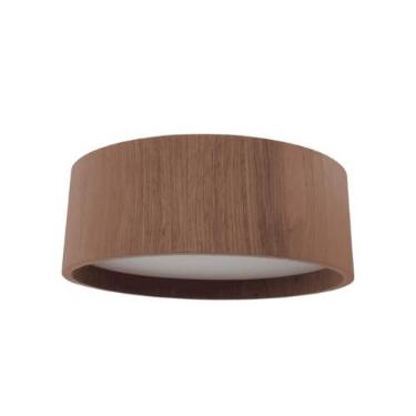 Imagem de Luminária de Teto Plafon Redondo de Madeira 6 Tamanhos de 25 a 90 cm e 3 Cores - Imbuia, Freijó e Mel Design Moderno e Sofisticado (Imbuia, 30 cm)
