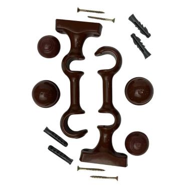 Imagem de Par Suporte Duplo Reforçado Para Varão De Cortina 28mm E 19mm Com Pont