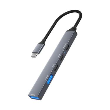 Imagem de Adaptador USB-C para USB 2.0, 3.0 e PD100W - HUB 5 Portas - Gigabit - 5 Gbps - Shinka ADS-809