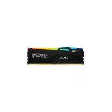 Imagem de Memória RAM Kingston Fury Beast RGB, 8GB, 5200MHz, DDR5, CL40, para Intel XMP, Preto - KF552C40BBA-8