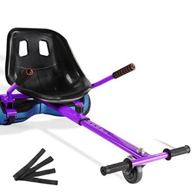 Imagem de Hishine Acessório de assento Hoverboard capacidade de 120 kg, 63,5 a 84,6 cm de comprimento ajustável, acessório de kart com assento confortável e resistente, carrinho Go Cart compatível com