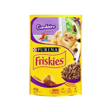 Imagem de Ração Úmida para Gato Adulto Sachê - Friskies Cordeiro ao Molho 85g, C