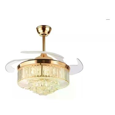 Imagem de Ventilador Led Air Cristal Retrátil 4 Pás Lustre Dimmer OPS, Bivolt