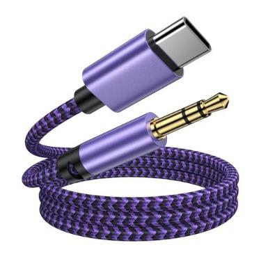 Imagem de Cabo de áudio USB tipo C para adaptador auxiliar de 3,5 mm para Samsung Galaxy A36/A16/A56/A15/A54/A55/S25 Ultra/S24/S23/S22/S21/S20 3FT USB C para fone de ouvido cabo estéreo de carro para iPhone 16e